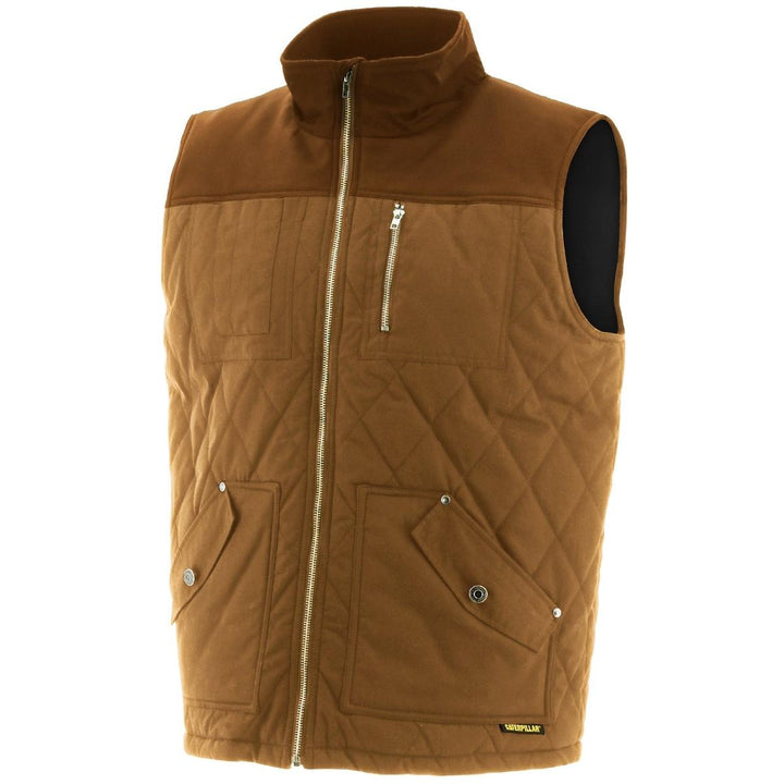Caterpillar Waxed Cotton Vest Bronze