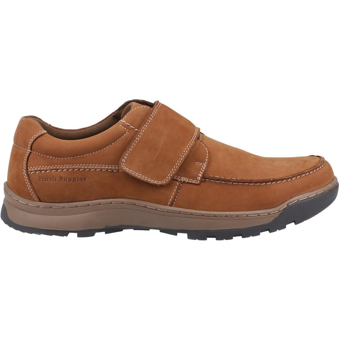 Hush Puppies Casper Touch Fastening Shoes Tan Nubuck – view 5