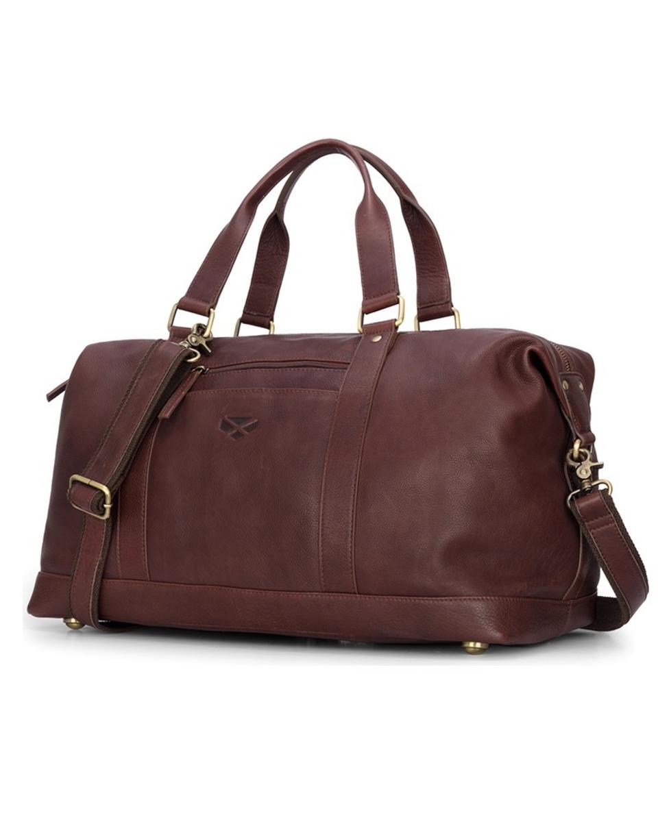 Hoggs of Fife Monarch Leather Carryon Holdall Conker