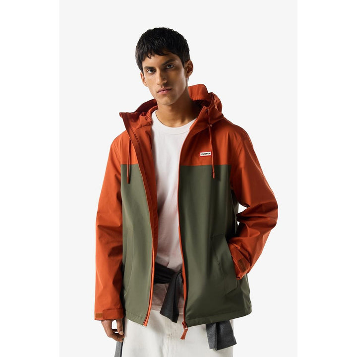 Hunter Original Mens Block Waterproof Jacket Burnt Brick/Kam