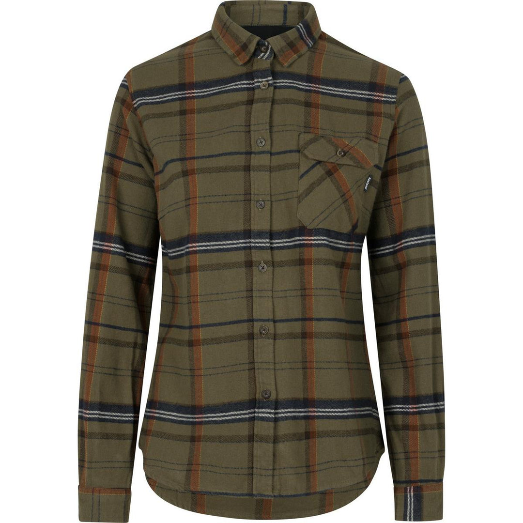 Seeland Skye Flannel Shirt Grape Leaf/Terracotta Check