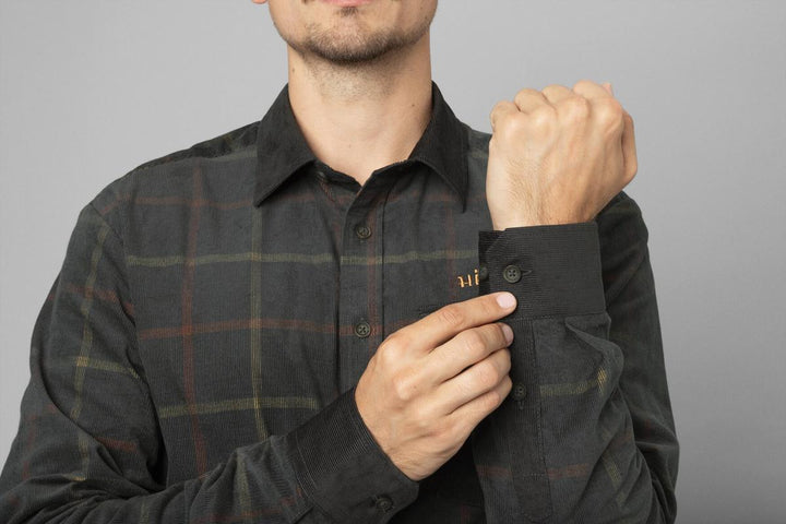 Harkila Kaldfjord corduroy check shirt Phantom