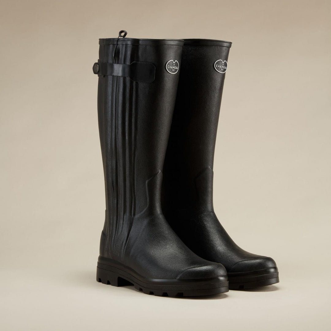 Le Chameau Men's Chasseur Neoprene Lined Wellington Boot - Black
