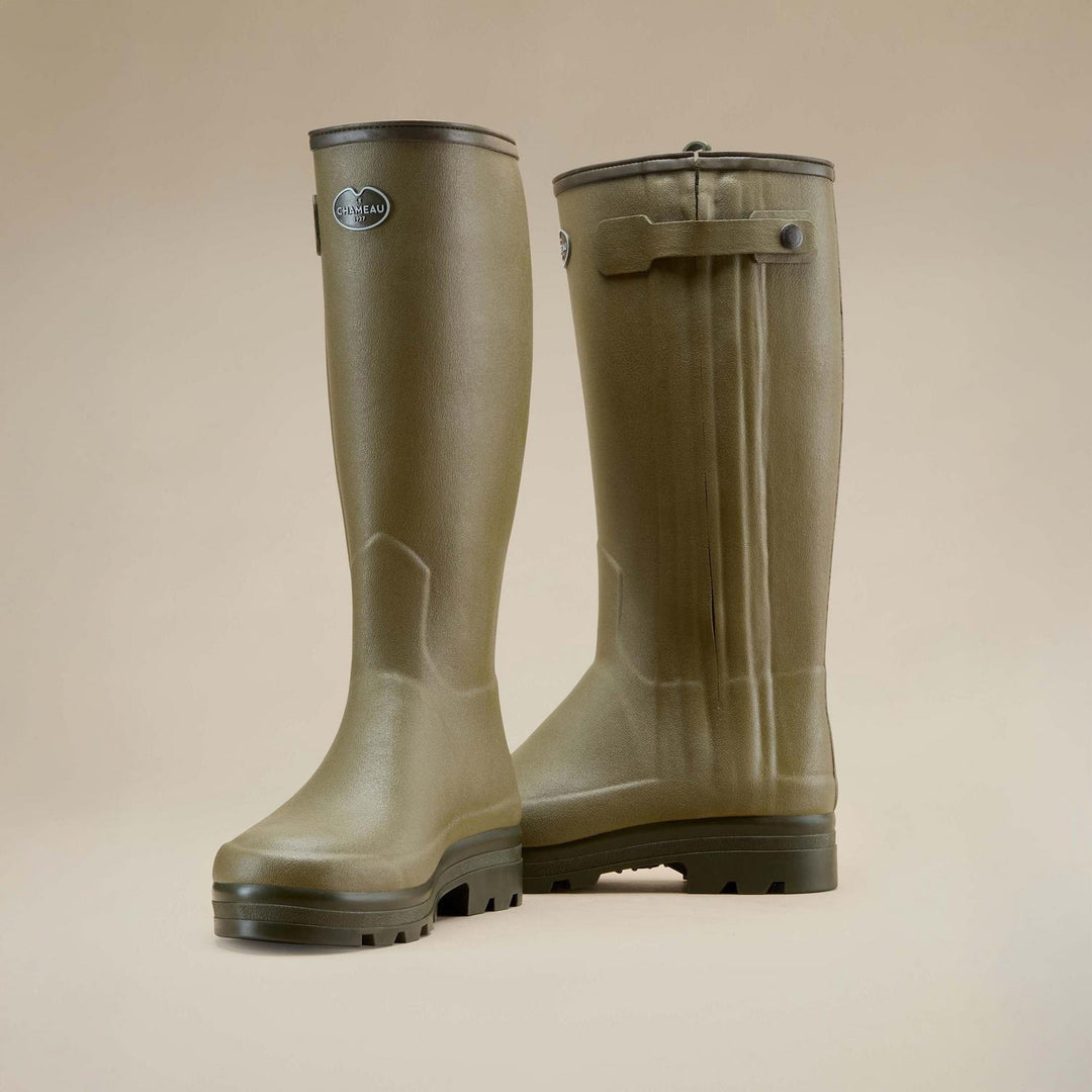 Le Chameau Men's Chasseur Neoprene Lined Wellington Boot - Iconic Green/Black