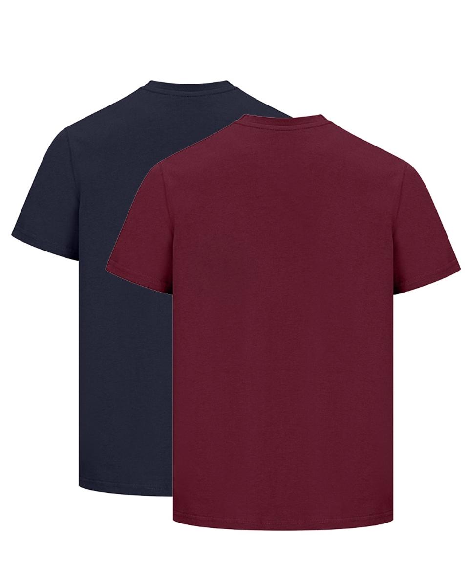 Hoggs of Fife Sandwood 2Pk T-Shirts - Midnight/Merlot 2 Pack T-Shirt, 100% 180gsm Cotton – view 2