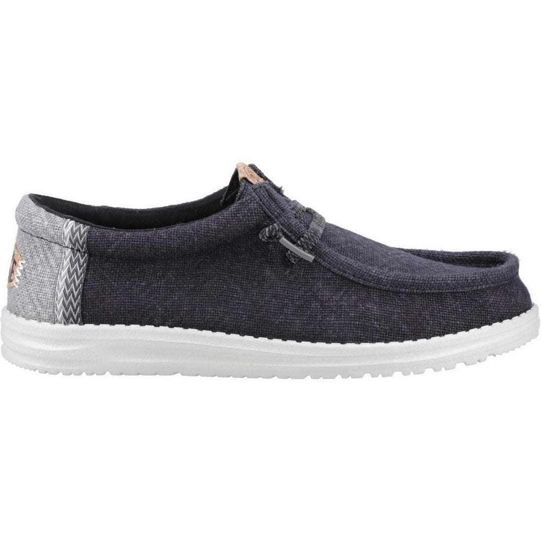 HEYDUDE Wally Jute Shoes Black/Granite Grey