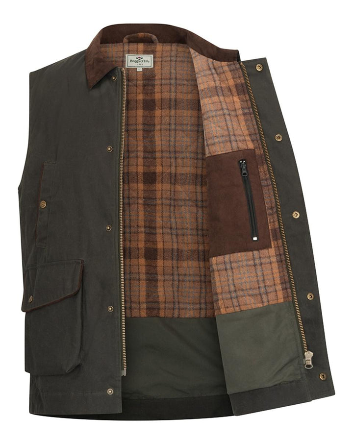 Hoggs of Fife Maxton Gents Padded Waxed Waistcoat