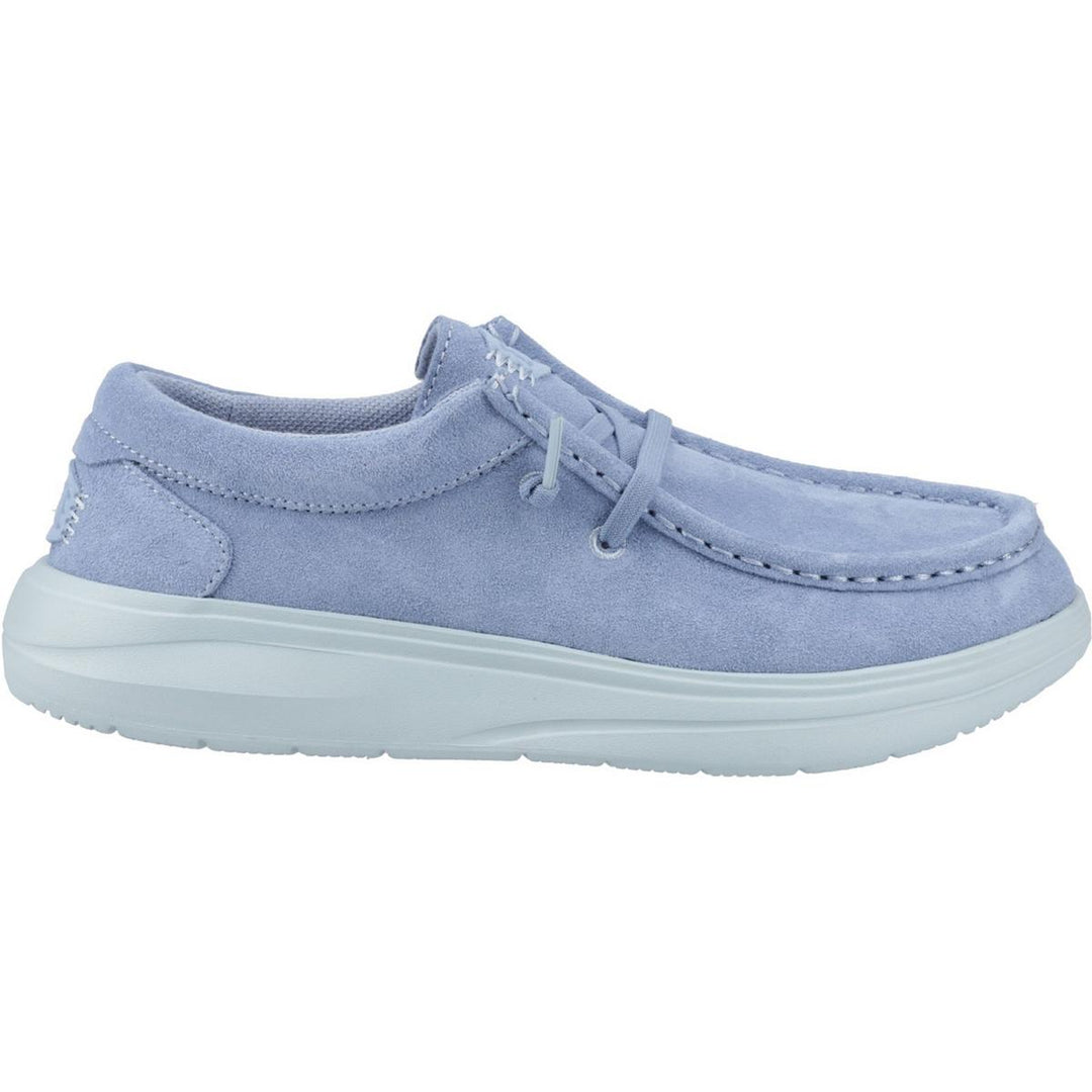 HEYDUDE Wendy COMF Suede Shoes Faded Denim/Cloud Blue