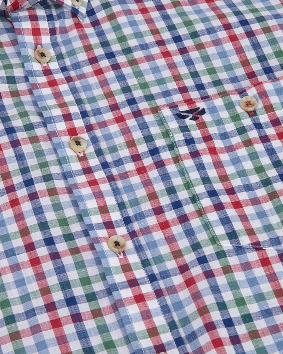 Hoggs of Fife Aberdour SS Check Shirt - Green/Red