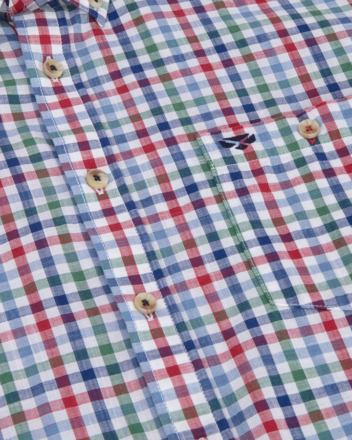 Hoggs of Fife Aberdour SS Check Shirt - Green/Red