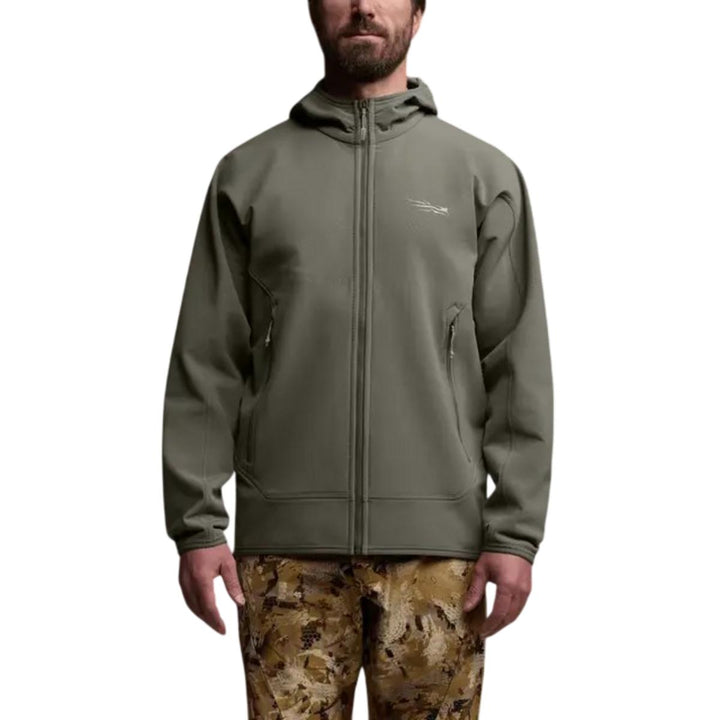 Alpha Fleece Hooded Jacket Bark Brown – view 4