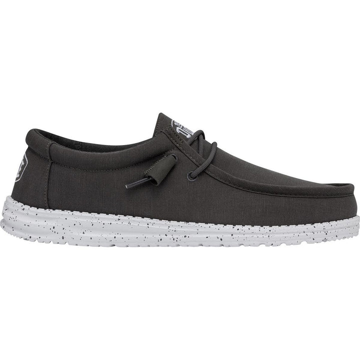 HEYDUDE Wally Slub Canvas Shoe Dark Grey