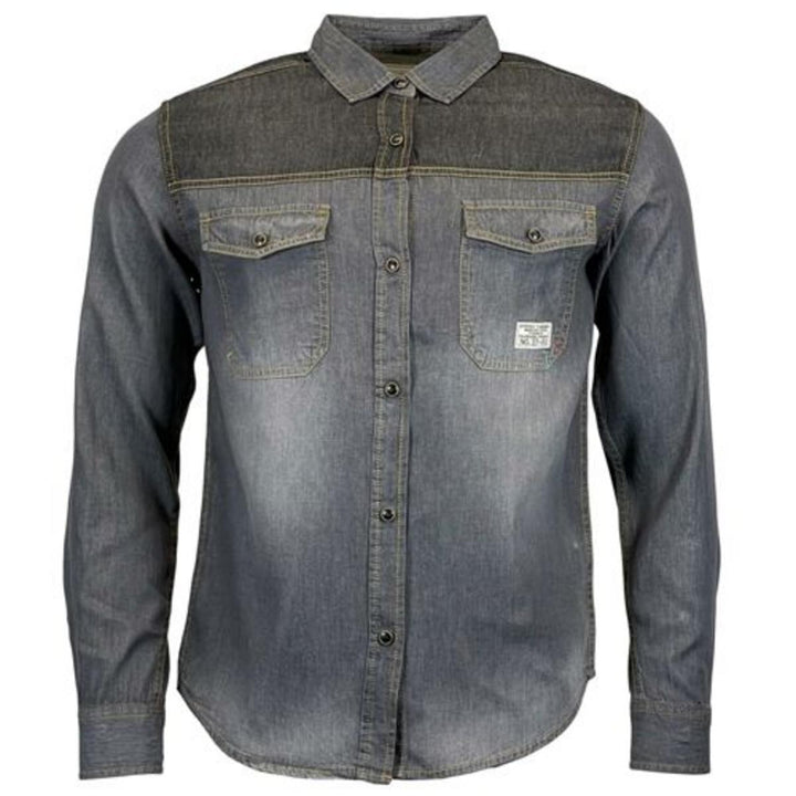 ek Wholesale Mens Jack South Long Sleeved Contrast Denim Shi