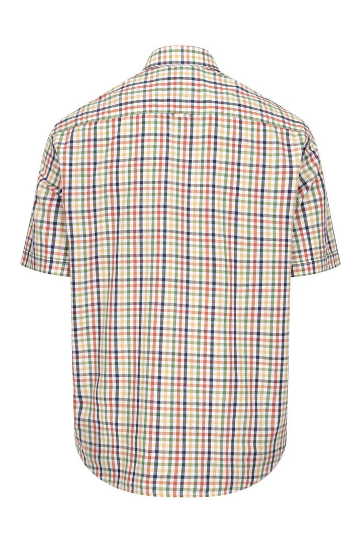 Hoggs of Fife ABERDOUR SS CHECK SHIRT  BLUE/CORN