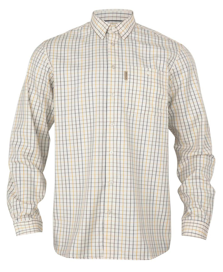 Harkila Haywood wool blend L/S shirt Arrowwood yellow check