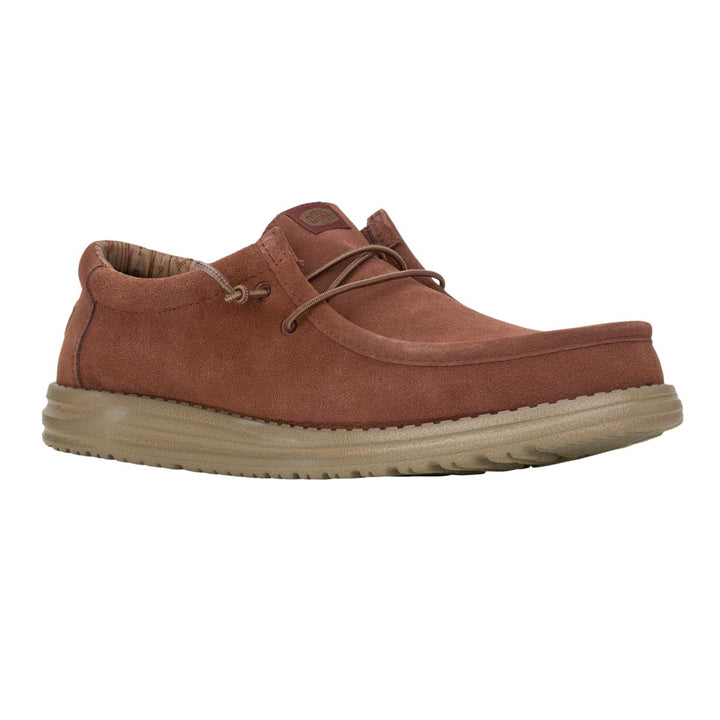 HEYDUDE Wally Suede Shoes Dark Brown