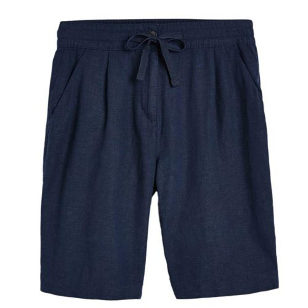 ek Wholesale Womens Linen Blend Knee Shorts - 2575