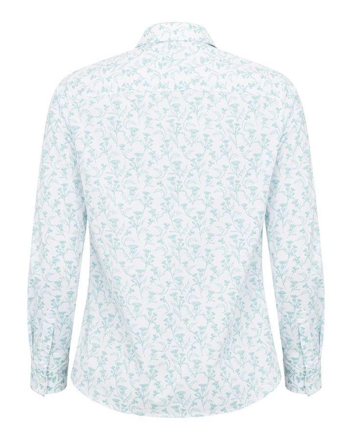 Hoggs of Fife Thistle Print Shirt - Seafoam