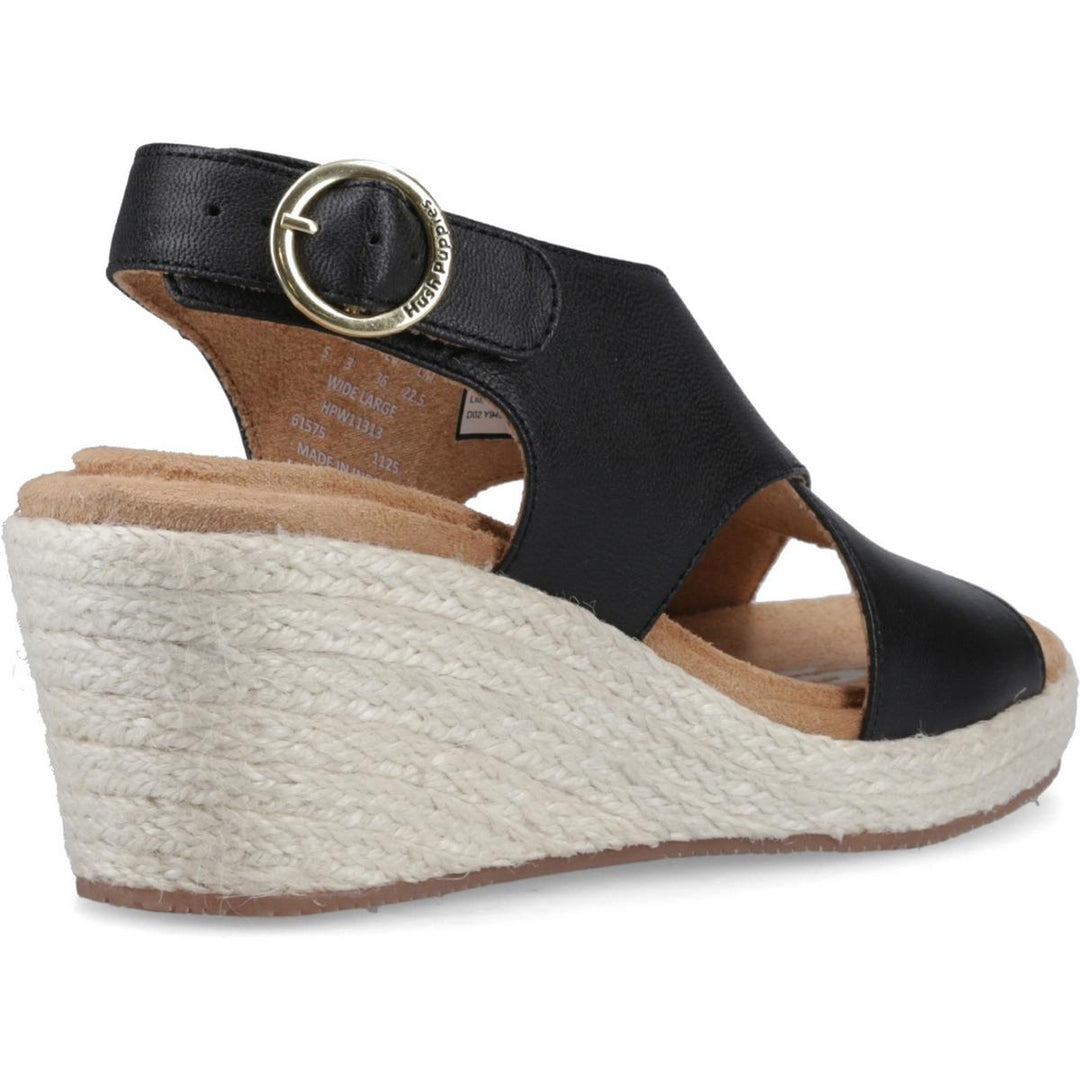 Willow Rattan Sandal Black
