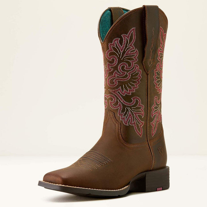 Ariat Ladies Round Up StretchFit Wide Square Toe Western Boot