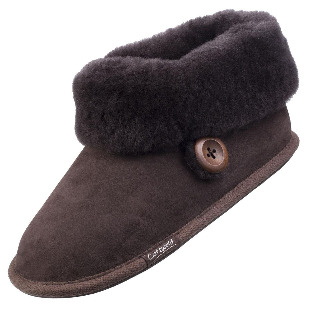 Cotswold Wotton Sheepskin Bootie Chocolate