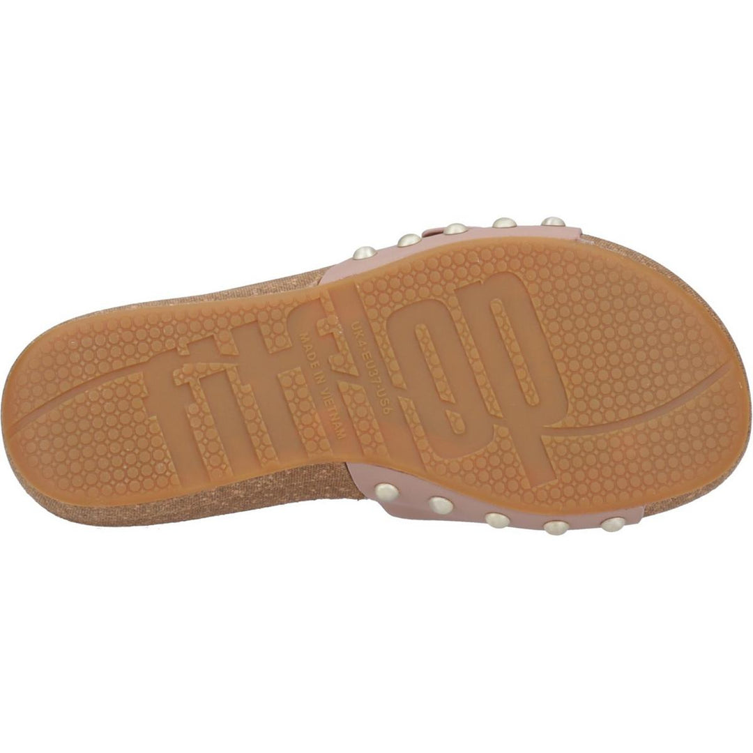 Fitflop iQushion Adjustable Buckle Slides Beige Buff