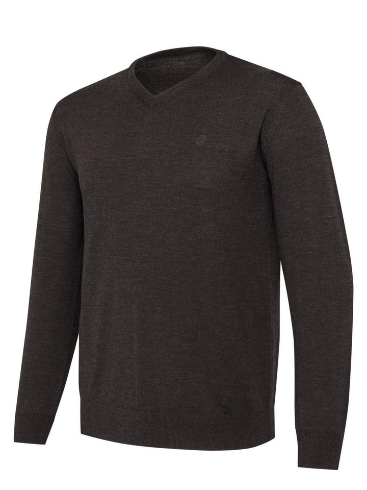 Beretta MERINO V-NECK SWEATER Brown Bark – view 2