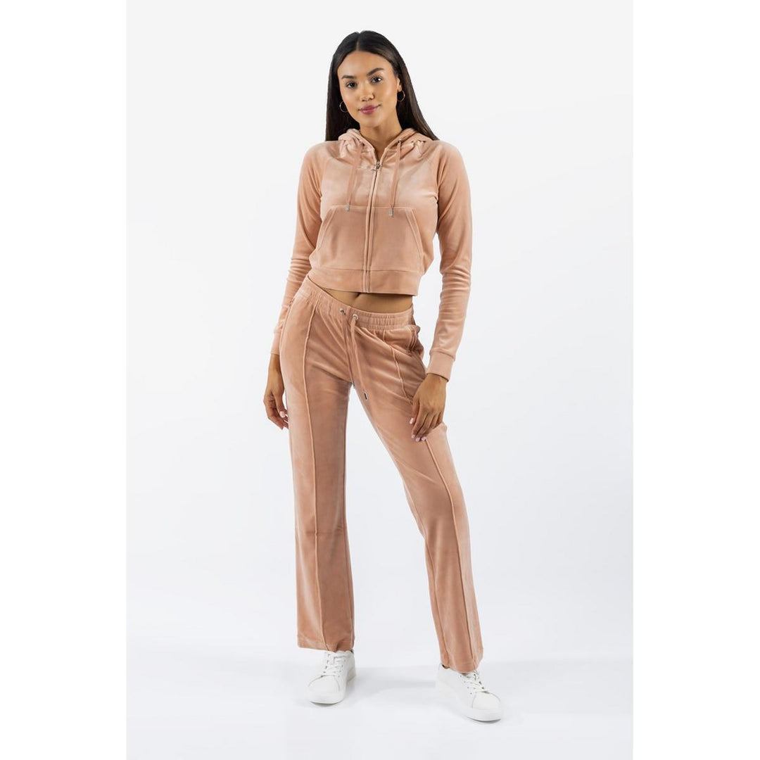 Juicy Couture Classic Velour Hoodie With Juicy  Logo Cafe Au Lait