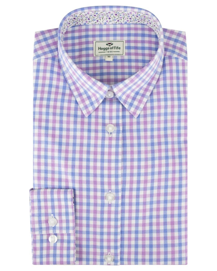 Hoggs of Fife Becky Ii Ladies Cotton Shirt - Pink/Blue – view 2