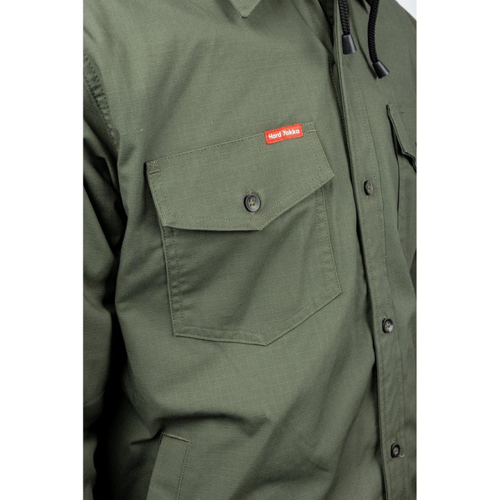 Hard Yakka Quilted Solid Shacket Military