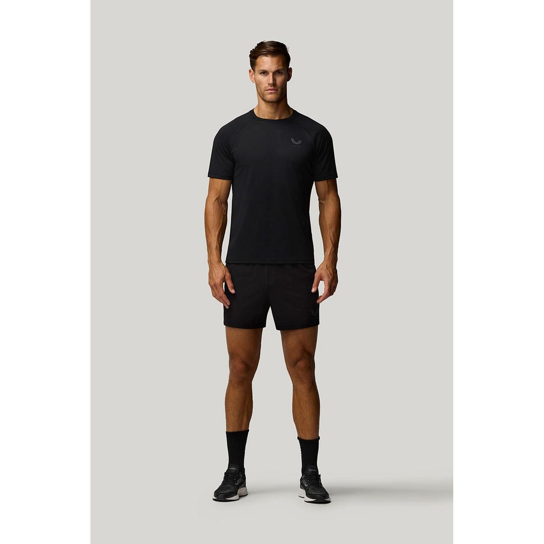 Castore 5" BRANDED ELASTIC SHORTS CASTORE BLACK/CASTORE GUNM – view 3