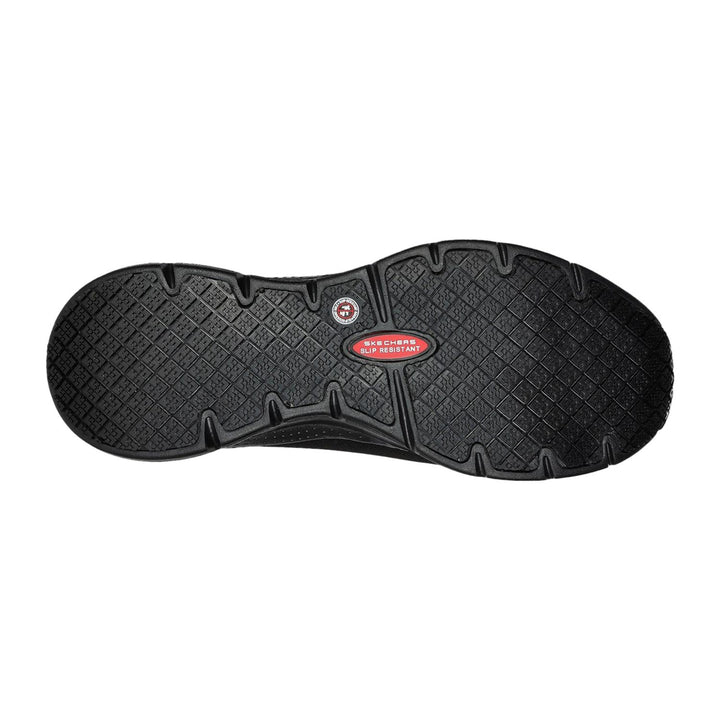 Skechers Workwear Arch Fit Sr Ringstap Safety Trainer Black - Podiatrist-designed shape developed with 20 years of data and 120,000 unweighted foot scans, Removable insole helps mould to your reduce shock increase weight dispersion