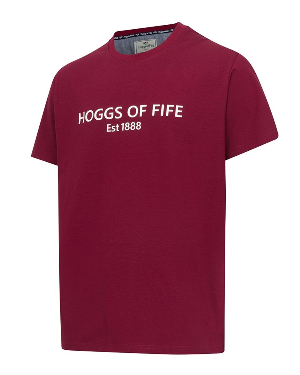 Hoggs of Fife Canonbie Printed T-Shirt - Burgundy