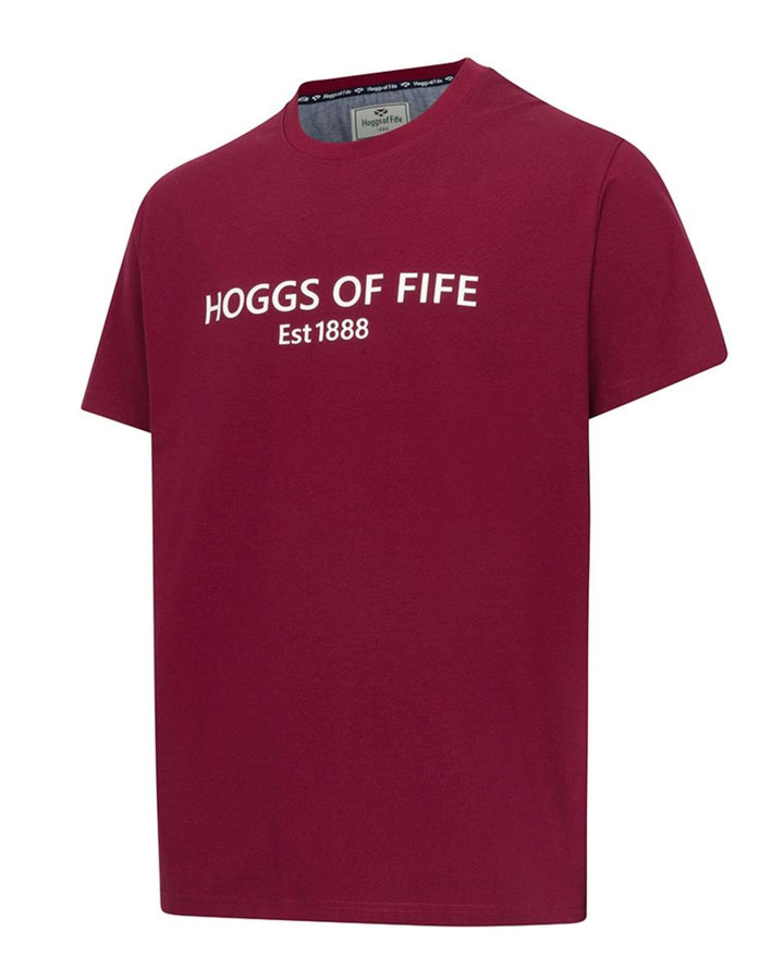 Hoggs of Fife Canonbie Printed T-Shirt - Burgundy