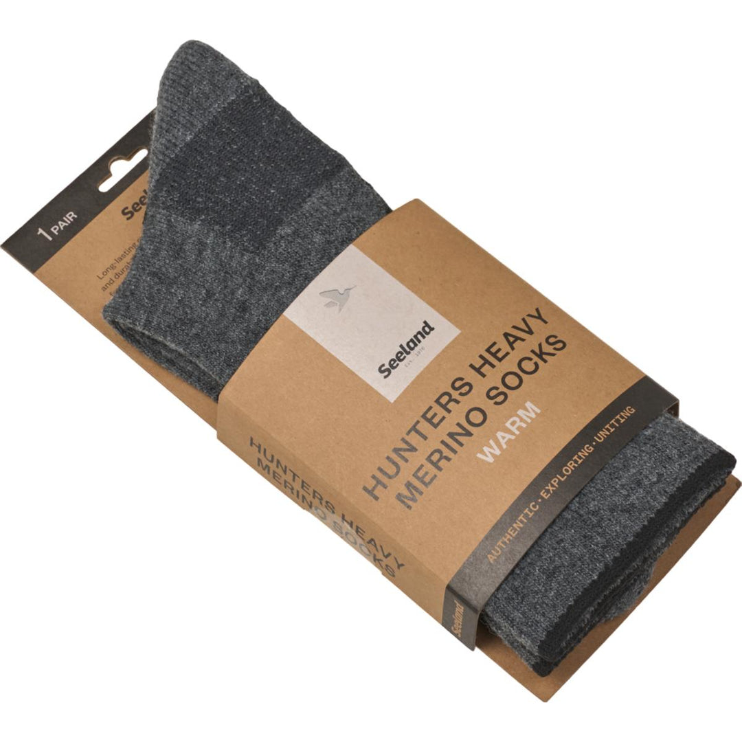 Seeland Field Heavy Merino Sock Grey Melange/Black