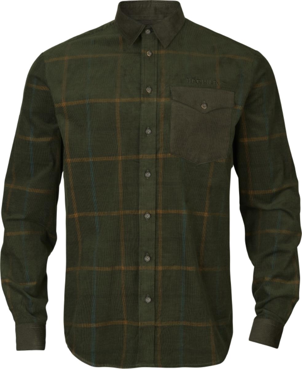 Harkila Kaldfjord corduroy check shirt Willow green check