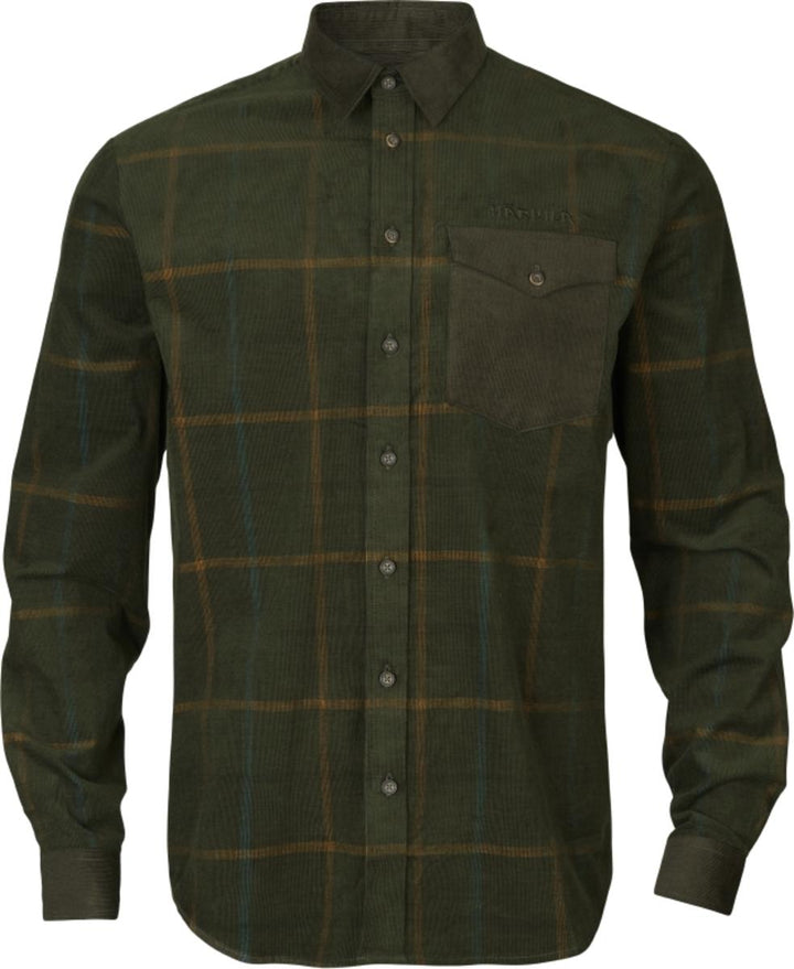 Harkila Kaldfjord corduroy check shirt Willow green check