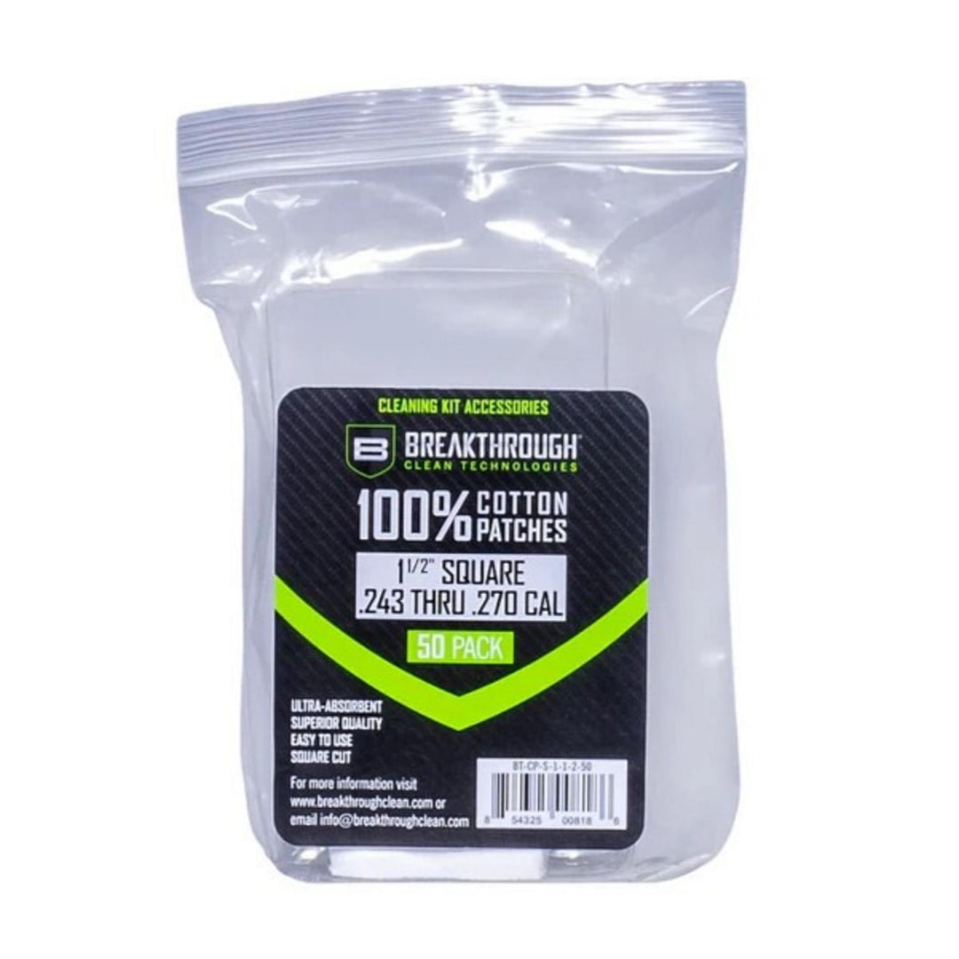 Breakthrough Clean Cotton Patches 1.5" .243-.270 Cal (50)