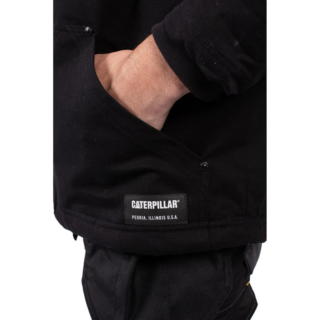 Caterpillar Hooded Sherpa Lined Jacket Black