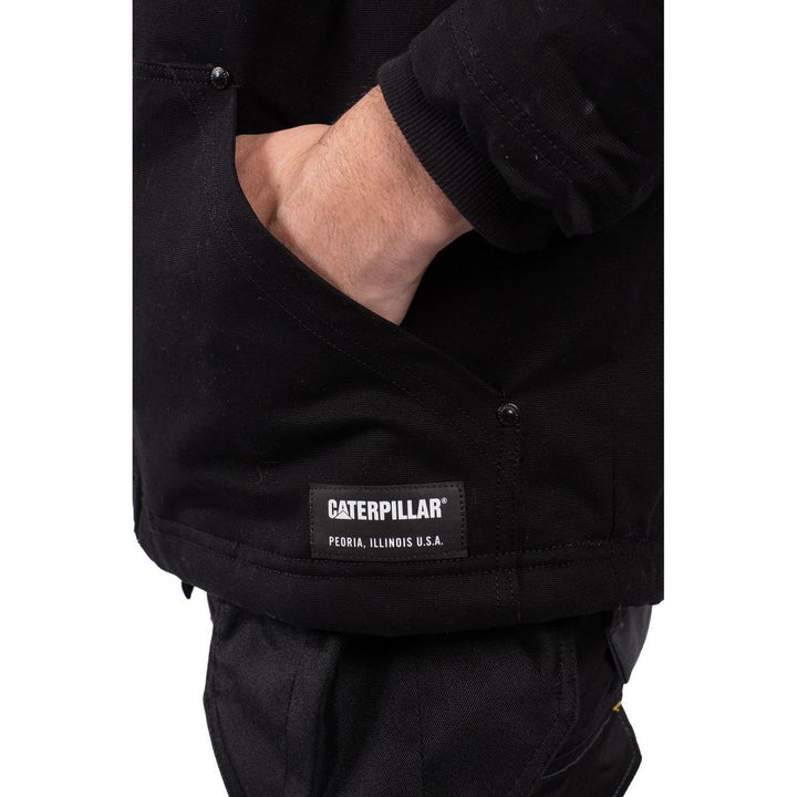 Caterpillar Hooded Sherpa Lined Jacket Black
