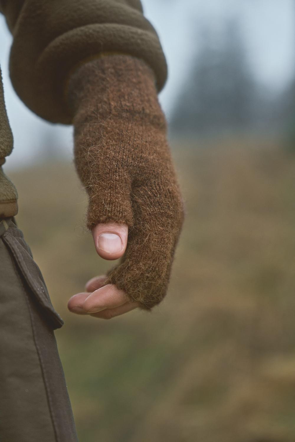Härkila Alpacka Half Finger Gloves – Pinecone Brown – view 8