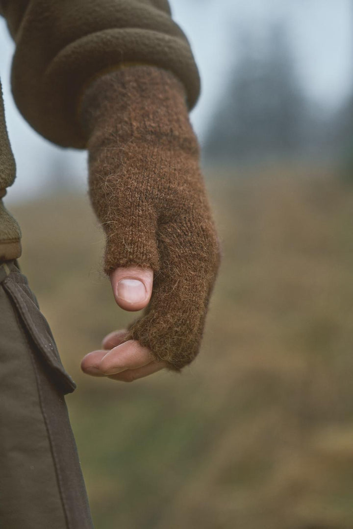 Härkila Alpacka Half Finger Gloves – Pinecone Brown – view 8
