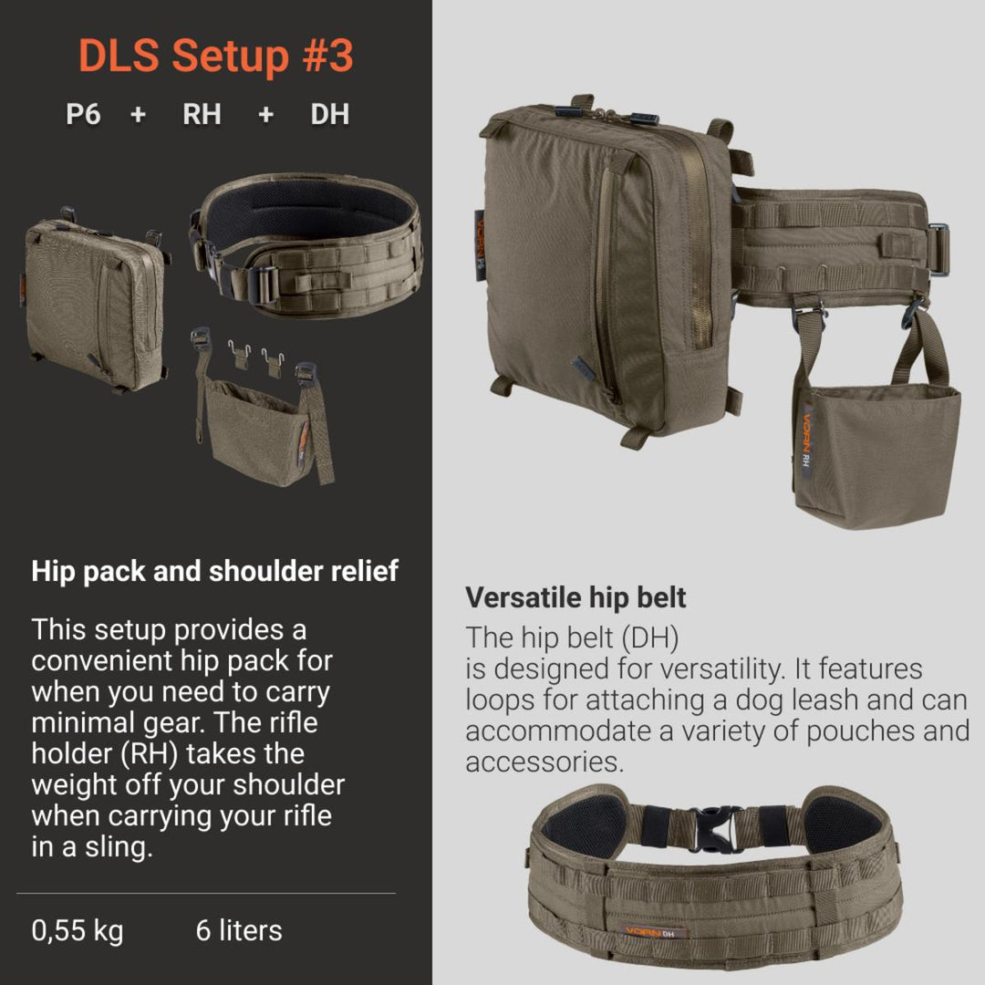 Vorn DLS Setup #3 - The Rambler - A mobile and versatile hip pack with shoulder relief