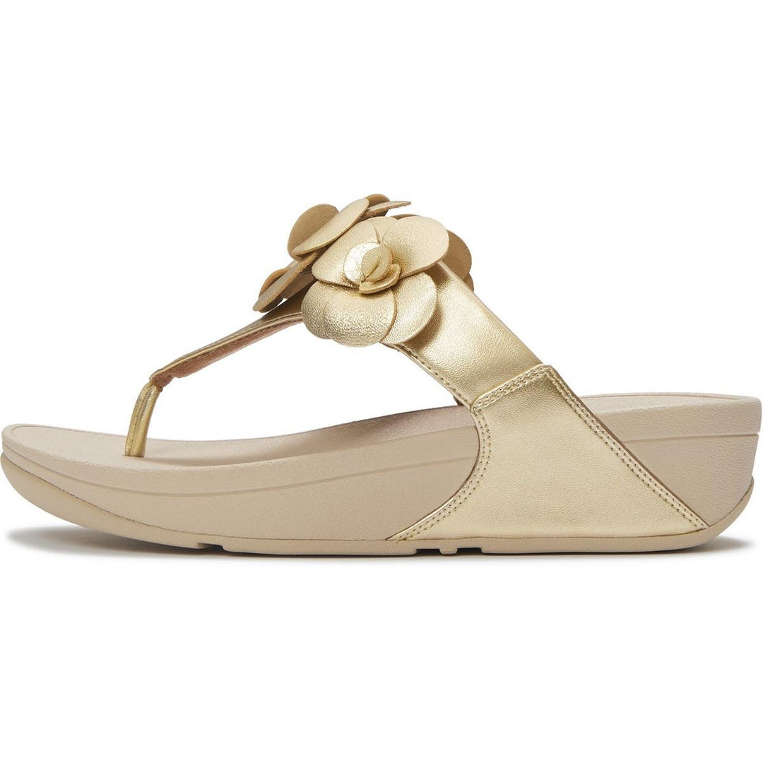 Fitflop Lulu Flower Toe-Post Sandals Platino – view 3