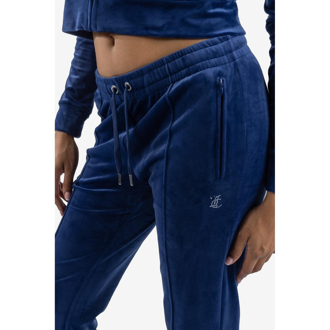 Juicy Couture Velour Track Pant Blue Depths
