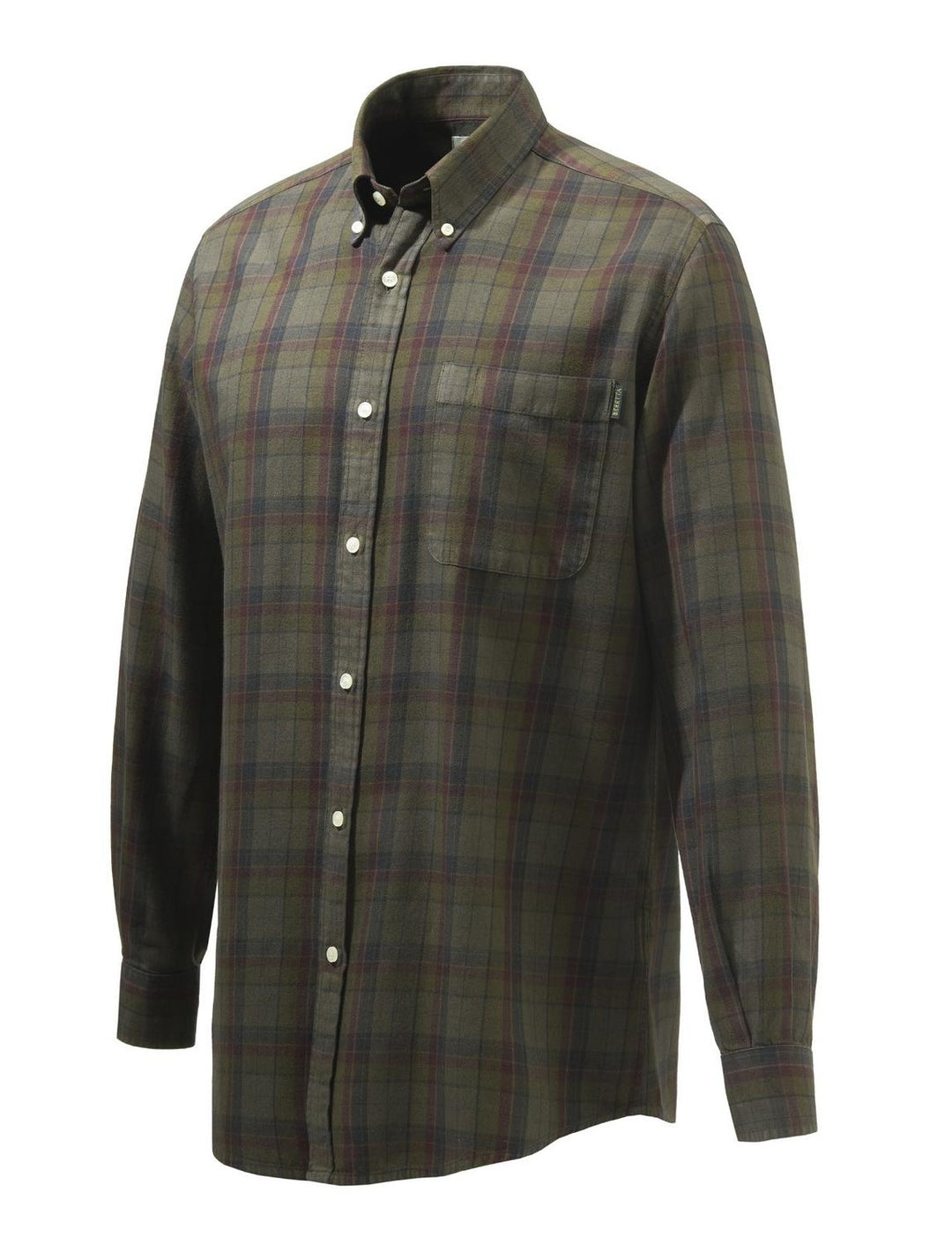 Beretta WOOD BUTTON DOWN SHIRT Beige & Red Overd. Bark – view 3