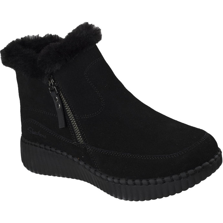 WILSHIRE BLVD FRESH ZIP Black Suede/Faux Fur