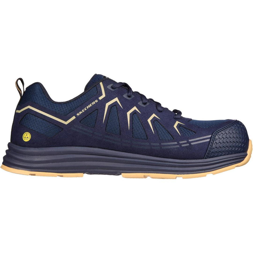 Skechers Workwear Malad II Safety Trainers Navy/Tan