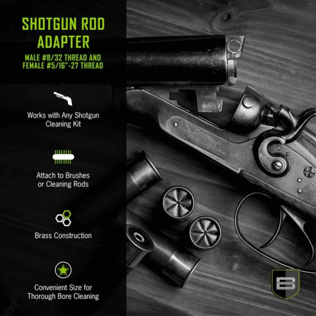 Breakthrough Clean Brass Shotgun Rod Adapter 8-32 to 5/16-27