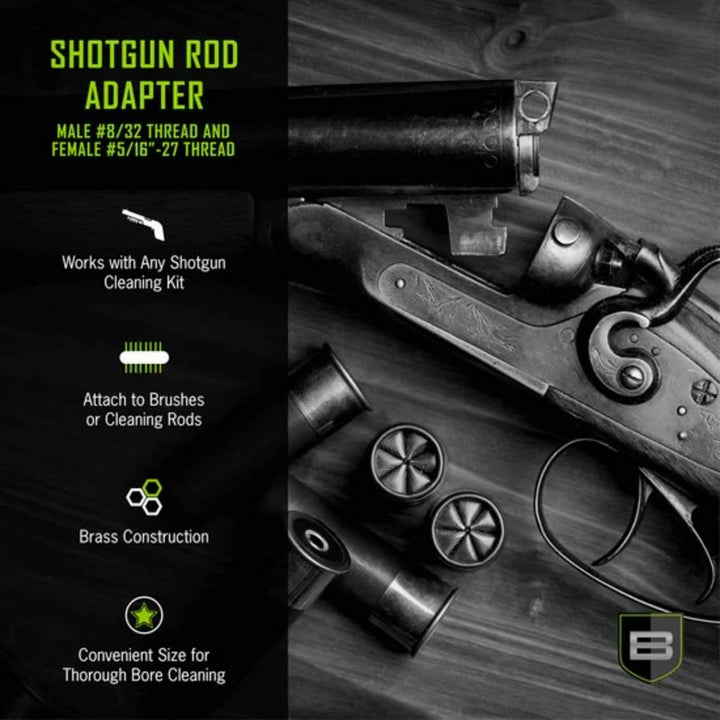 Breakthrough Clean Brass Shotgun Rod Adapter 8-32 to 5/16-27